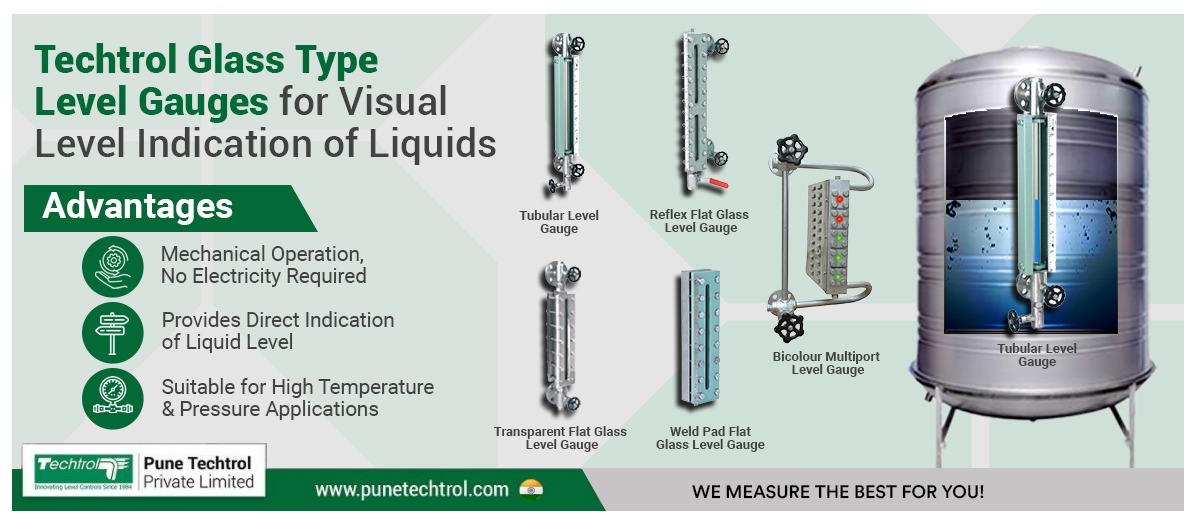 Techtrol Glass Type Level Gauges for Visual Level Indication of Liquids